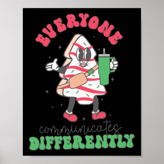 Spraaktherapie Kerstmis Iedereen Communiceren Diff Poster (Voorkant)