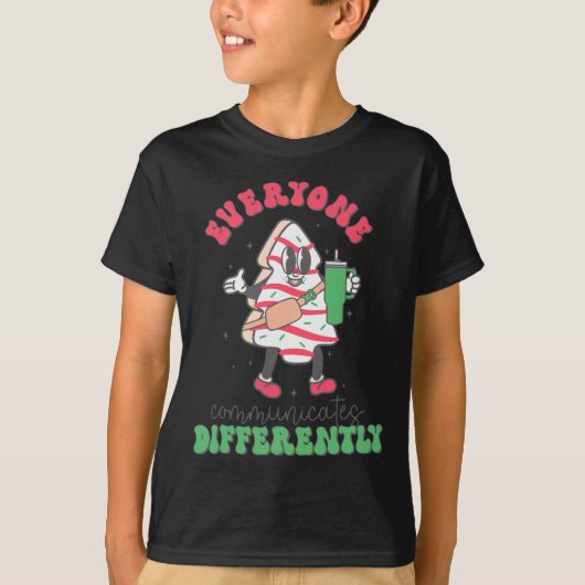 Spraaktherapie Kerstmis Iedereen Communiceren Diff T-shirt (Voorkant)