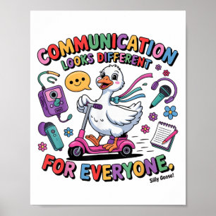 Spraaktherapie SLP Gekke ganzencommunicatie ziet e Poster