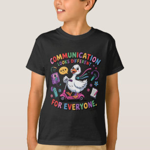 Spraaktherapie SLP Gekke ganzencommunicatie ziet e T-shirt