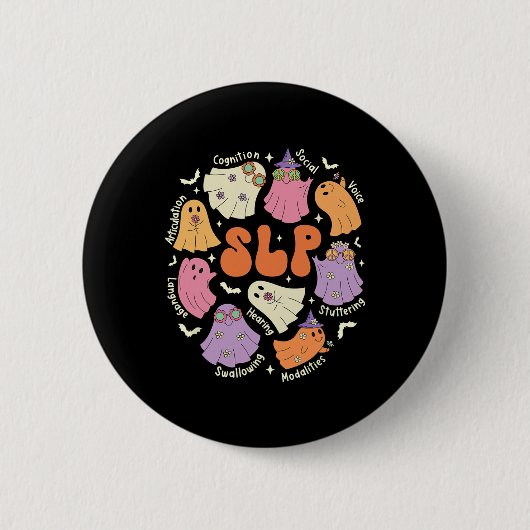 Spraaktherapie Spraaktaalpatholoog Hallowe Ronde Button 5,7 Cm (Voorkant)