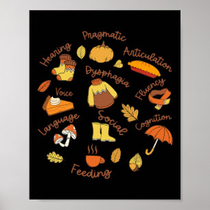 Spraaktherapie Taal Pathologie Thanksgiving SLP Poster