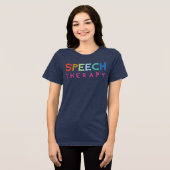 Spraaktherapie. Toespraken Taalpatholoog Tri-Blend Shirt (Voorkant volledig)