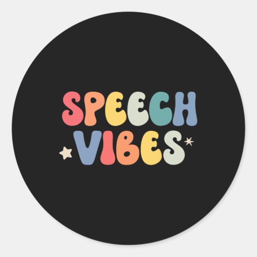 Spraaktherapie Vibes Taalpatholoog School S Ronde Sticker (Voorkant)