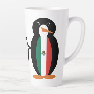 Spraakzame Mexicaanse Vlag Mevrouw Pinguïn Groot Latte Mok