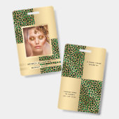 Sprachtfoto van smaragdgroene luipaard badge (Voor- en achterkant)