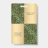 Sprachtfoto van smaragdgroene luipaard badge (Achterkant)