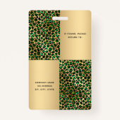 Sprachtfoto van smaragdgroene luipaard badge (Achterkant)