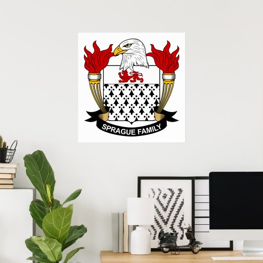 Sprague Family Crest Poster (Thuiskantoor)