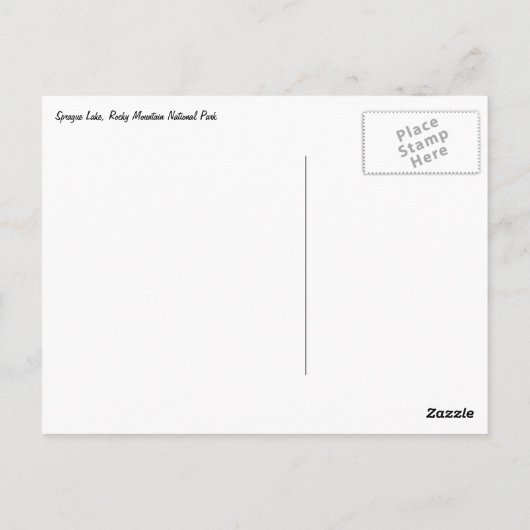 Sprague Lake Reflectie Briefkaart (Achterkant)