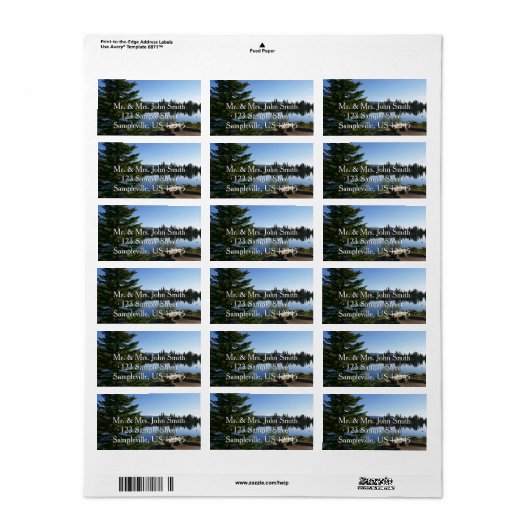 Sprague Lake Uitzicht Etiket (Full Sheet)