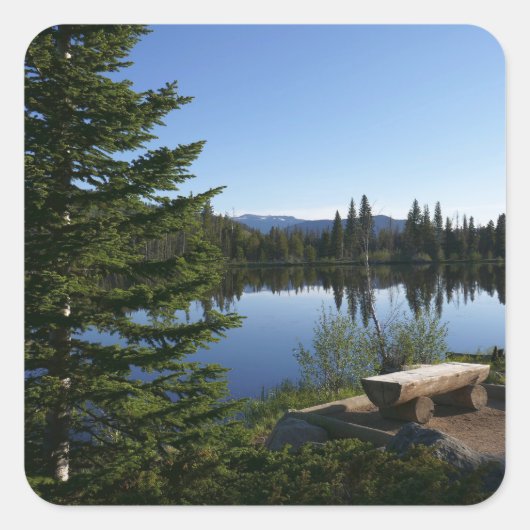Sprague Lake Uitzicht Vierkante Sticker (Voorkant)