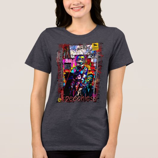 sprakeloos Tri-Blend shirt (Voorkant)