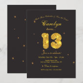 Sprankelend 13e verjaardagsfeest kaart (Voorkant / Achterkant)