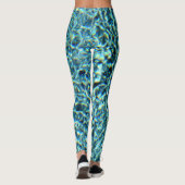 Sprankelend Aqua Blauwe Water Glam Leggings (Achterkant)