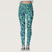 Sprankelend Aqua Blauwe Water Glam Leggings (Voorkant)