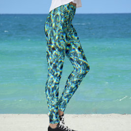 Sprankelend Aqua Blauwe Water Glam Leggings