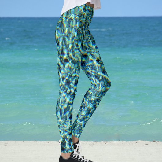 Sprankelend Aqua Blauwe Water Glam Leggings