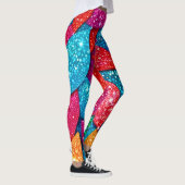 sprankelend bladpatroon met glitter leggings (Rechts)