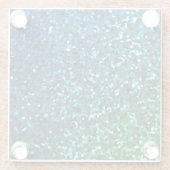 Sprankelend Blauw Groen Glitterig Gift Kleurrijke  Glazen Onderzetter (Achterkant)