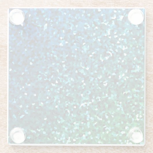 Sprankelend Blauw Groen Glitterig Gift Kleurrijke  Glazen Onderzetter (Achterkant)