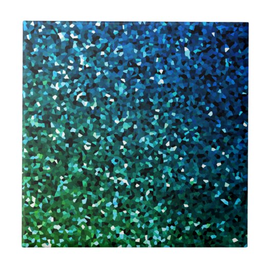 Sprankelend Blauw Groen Glitterig Gift Kleurrijke  Tegeltje (Voorkant)