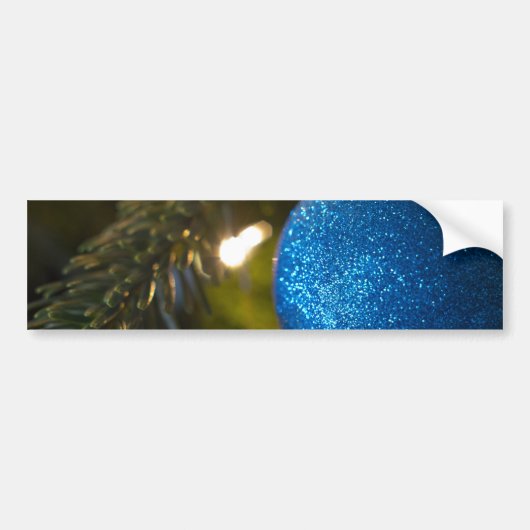 sprankelend blauw Ornament Bumpersticker (Voorkant)