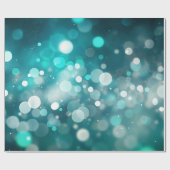 Sprankelend Blauwgroen met wazig twinkellicht Cadeaupapier (Vlak)