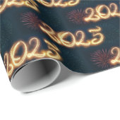 Sprankelend Gelukkig Nieuwjaar Vuurwerk 2025 Cadeaupapier (Rol Hoek)