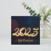 Sprankelend Gelukkig Nieuwjaar Vuurwerk 2025 Gift  (Staand voorkant)