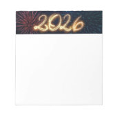 Sprankelend Gelukkig Nieuwjaar Vuurwerk 2026 Notitieblok (Voorkant)