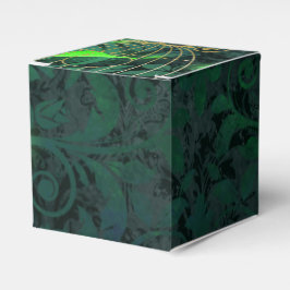 Sprankelend Goud en Groene Vogelkooi Fantasie Bedankdoosjes