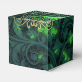 Sprankelend Goud en Groene Vogelkooi Fantasie Bedankdoosjes (Achterkant)