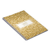 Sprankelend goud en witte glitter notitieboek (Rechterzijde)