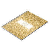 Sprankelend goud en witte glitter notitieboek (Linkerzijde)