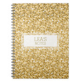 Sprankelend goud en witte glitter notitieboek (Voorkant)