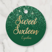 Sprankelend, Groen, Glitter, Zoet 16 Bedankjes Labels (Achterkant)
