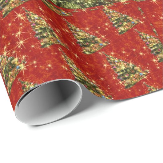 Sprankelend kerstboom inpakpapier (Rol Hoek)