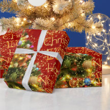 Sprankelend kerstboom inpakpapier