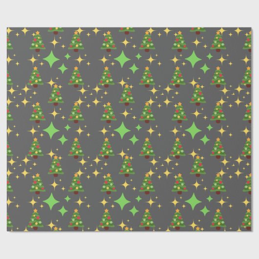 Sprankelend kerstboom inpakpapier (Vlak)