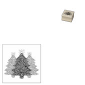 Sprankelend kerstboom silhouet rubberstempel (Gestempeld)