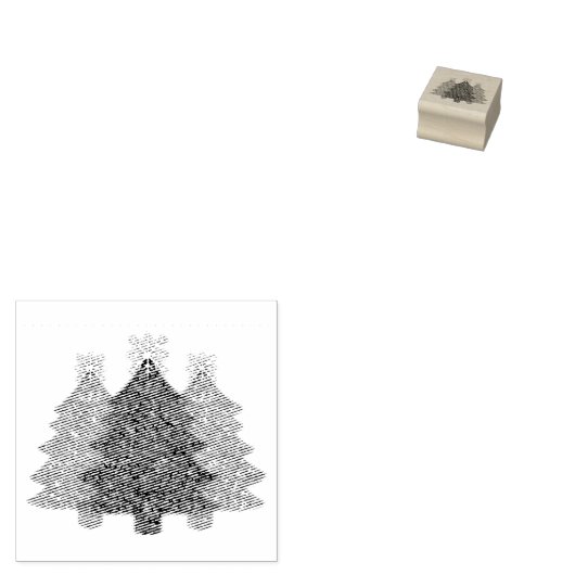 Sprankelend kerstboom silhouet rubberstempel (Gestempeld)