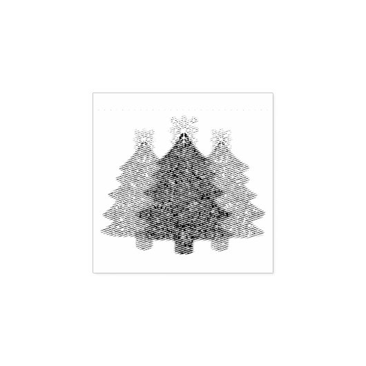 Sprankelend kerstboom silhouet rubberstempel (Afrduk)