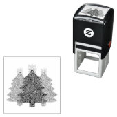 Sprankelend kerstboom silhouet  zelfinktende stempel (In situ)