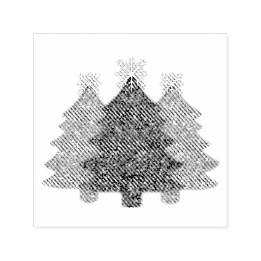 Sprankelend kerstboom silhouet  zelfinktende stempel (Design)
