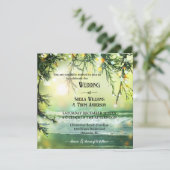 Sprankelend Kerstmisstrand QR Alles in Één Huwelij Kaart (Staand voorkant)