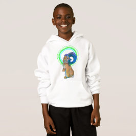sprankelend konijn in groen en blauw T-Shirt