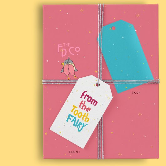 Sprankelend magisch "Van de Tandenfee" Schattige S Cadeaulabel
