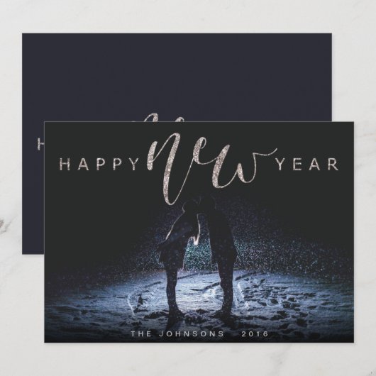 SPRANKELEND NIEUWJAAR FEESTDAGENKAART (Voorkant / Achterkant)