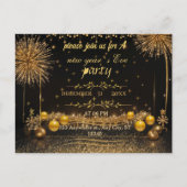 Sprankelend nieuwjaarsfeest uitnodiging briefkaart (Voorkant)